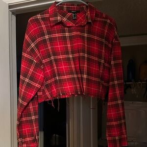 Forever 21 Red Plaid Button Down Shirt
